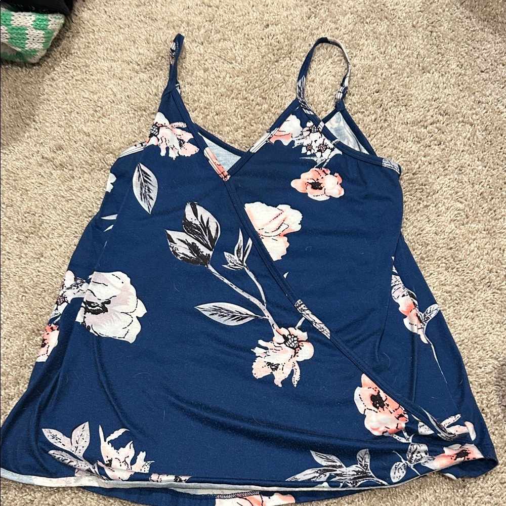 Floral Blue Women's Top